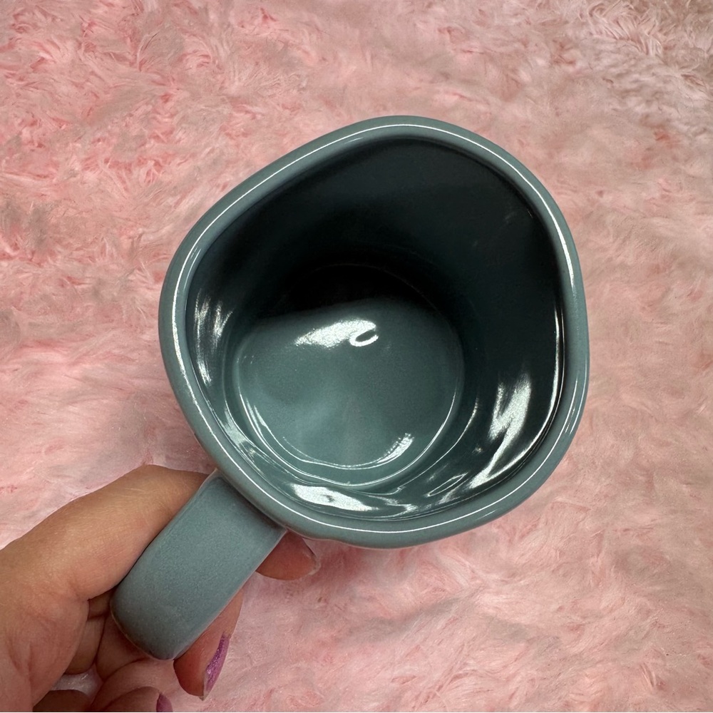 Gray / blue Ceramic coffee tea Mug Rae Dunn large cup Paws Off Animal dog cat - Picture 5 of 6